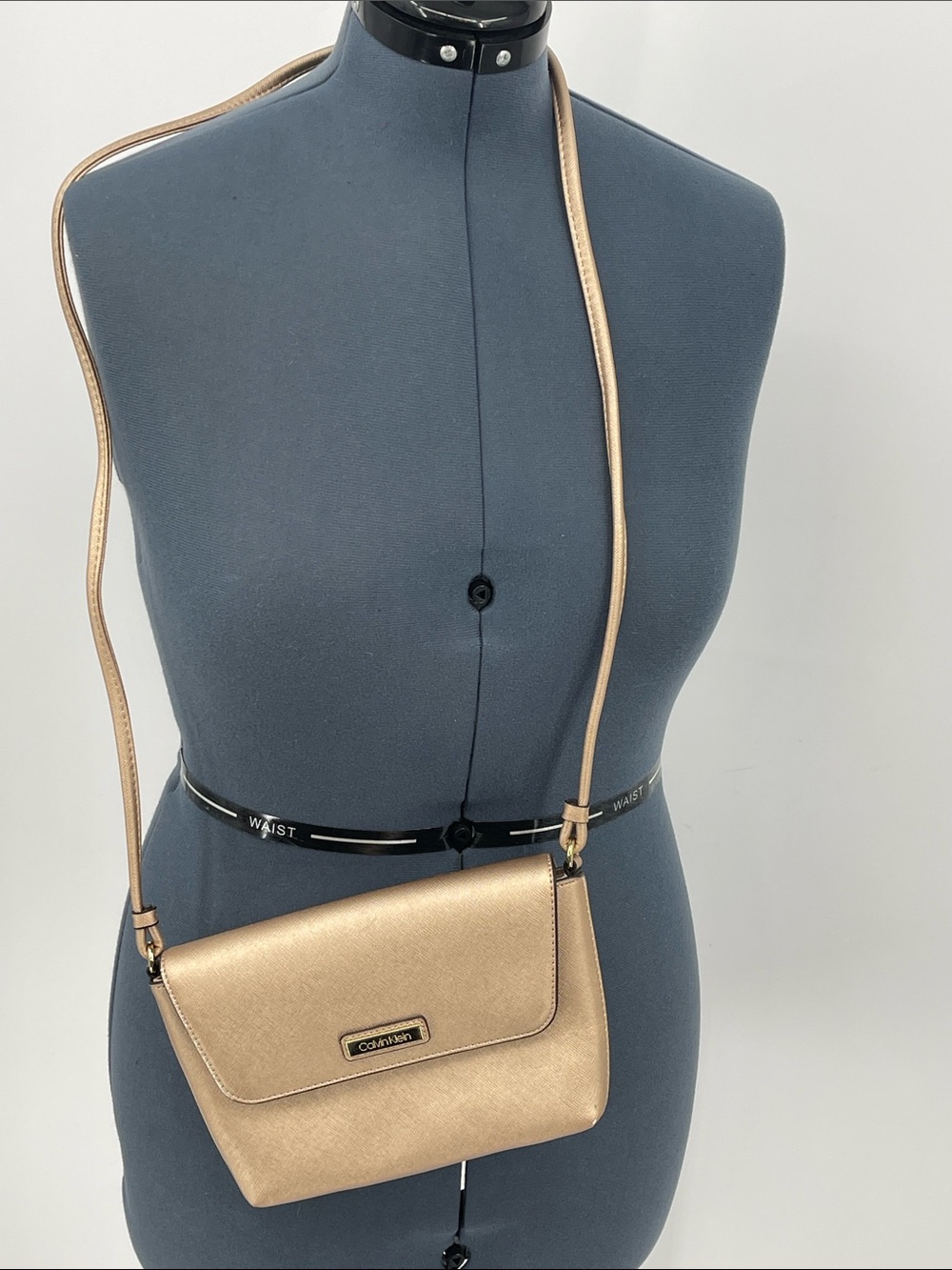Calvin Klein Metallic Gold/brown Crossbody Shoulder Bag NWOT